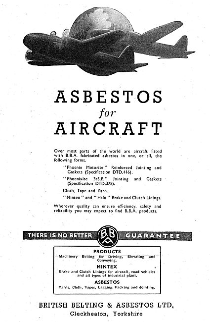 British Belting & Asbestos. Asbestos Products. Mintex. 1942      