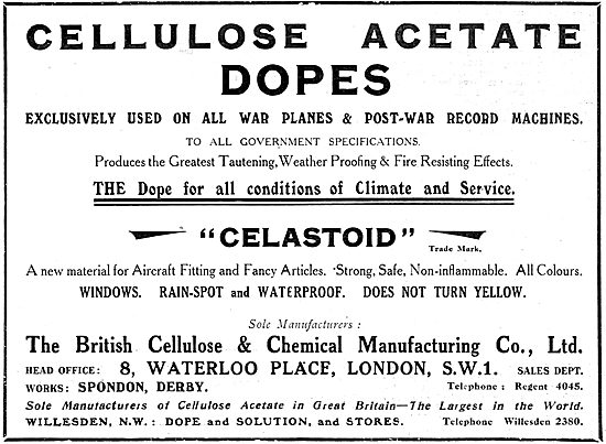 British Cellulose - Celstoid For Aircraft Fittings               