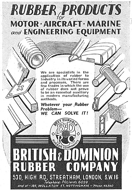 British & Dominion Rubber Products. 530, High Rd, Streatham      