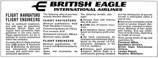 British Eagle.Flight Engineer Recruitment 1965                   