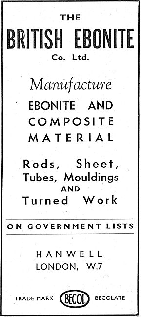British Ebonite & Composite  Aircraft Parts                      