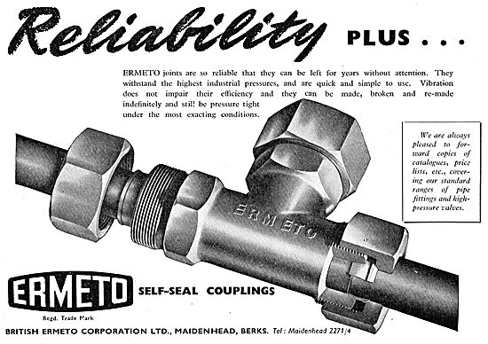 British Ermeto Pipes, Joints & Self Seal Couplings               