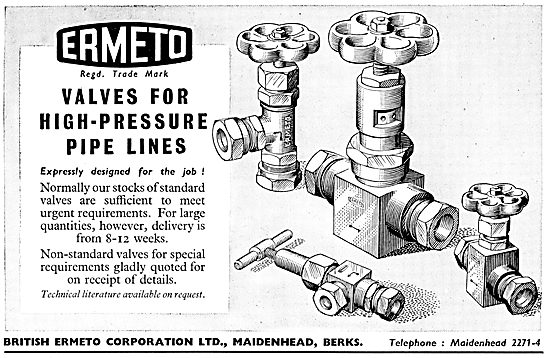 British Ermeto Pipes,Valves,Joints & Self Seal Couplings         