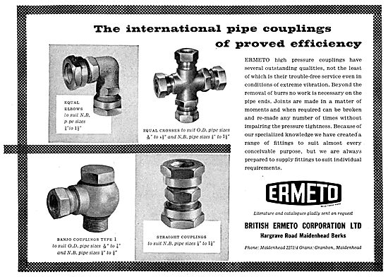 British Ermeto Pipes & Couplings                                 