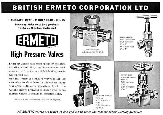 British Ermeto Valves, Pipes & Couplings                         