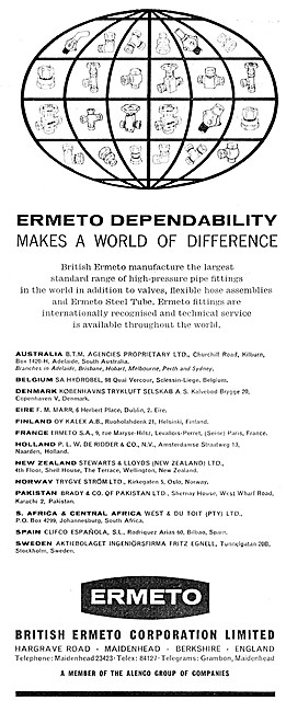 British Ermeto High Pressure Pipe Fittings                       