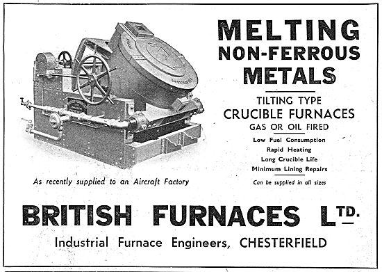 British Furnaces. Chesterfield. Crucible Type Furnaces 1939      