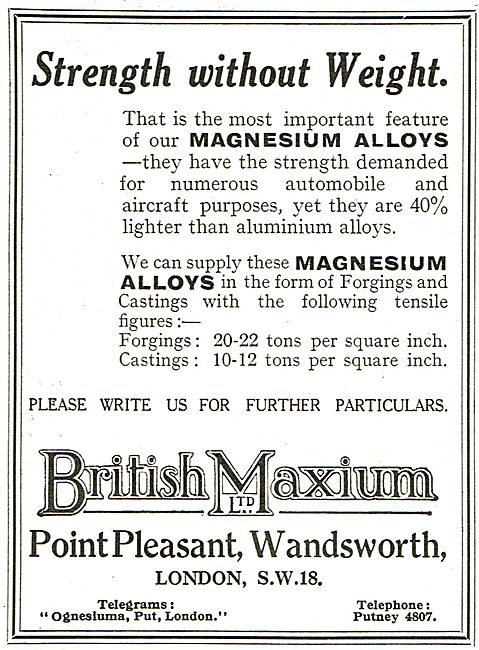 British Maxium - Forgings In Magnesium Alloys                    