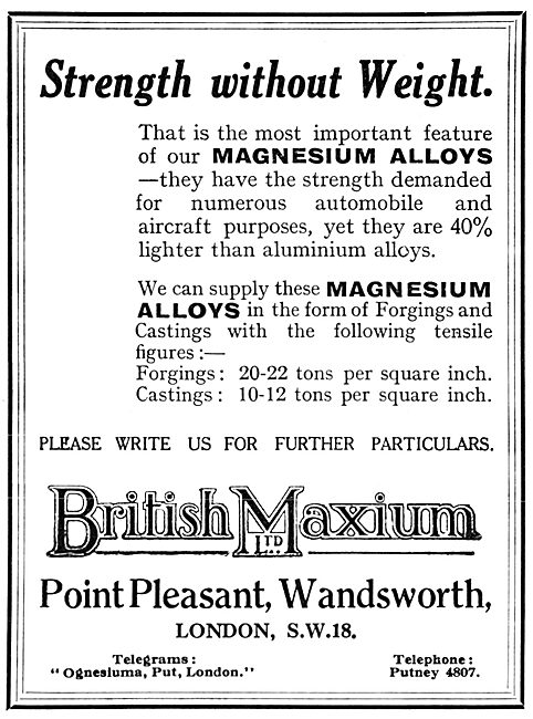 British Maxium - Forgings In Magnesium Alloys                    