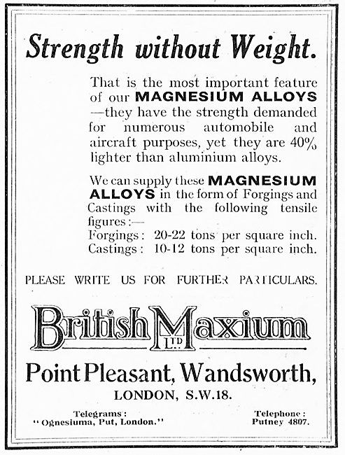 British Maxium - Forgings In Magnesium Alloys                    