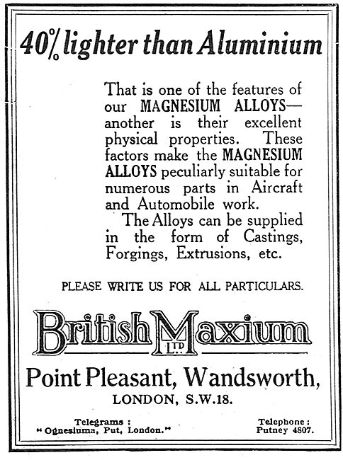 British Maxium - Forgings In Magnesium Alloys                    