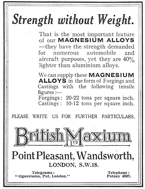 British Maxium - Forgings In Magnesium Alloys                    