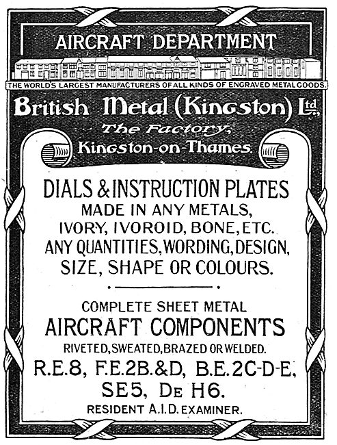 British Metal (Kingston) - Aircraft Dials & Instruction Plates   