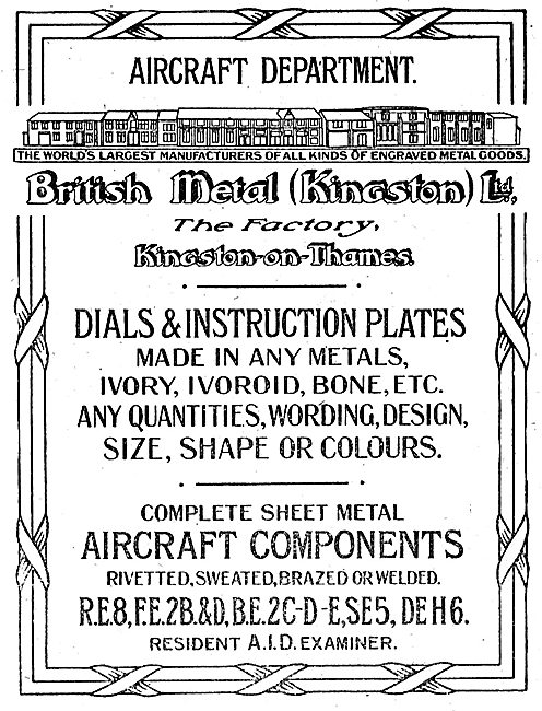 British Metal (Kingston) - Aircraft Dials & Instruction Plates   