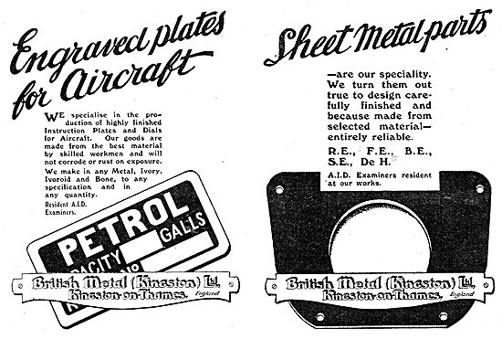 British Metal (Kingston) - Aircraft Dials & Sheet Metal Parts    