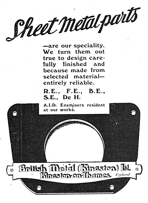 British Metal (Kingston) - Aircraft Sheet Metal Parts            