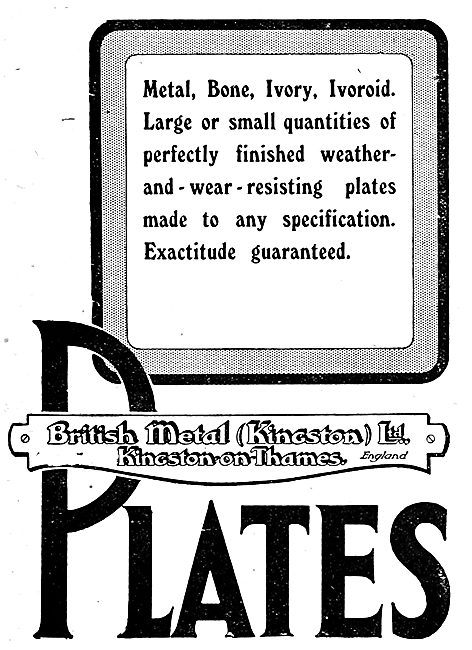 British Metal (Kingston) - Aircraft Dials & Instruction Plates   