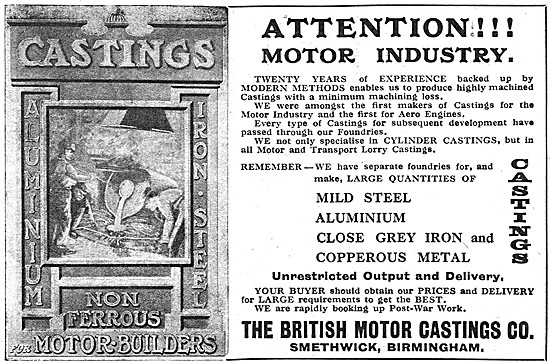 British Motor Castings. Machined Castings                        