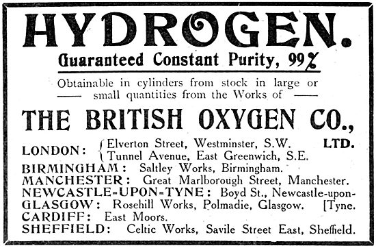 British Oxygen Company 1914 - Hydrogen                           