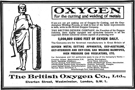 The British Oxygen Co. Oxygen For The Cutting Of Steels.         