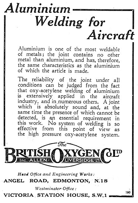 British Oxygen Aluminium Welding For Aircraft                    