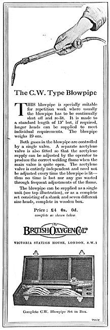British Oxygen Co: The CW Type Engineering Blowpipe              