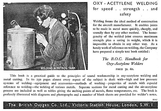 British Oxygen Co: BOC Oxy-Acetylene Welding Equipment           