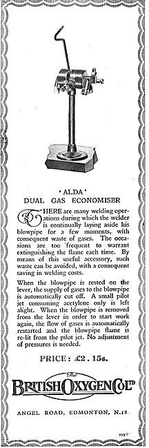 British Oxygen Co: Alda Dual Gas Economiser For Welding          