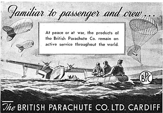 British Parachutes Saving Aircrew  At peace Or At War.           