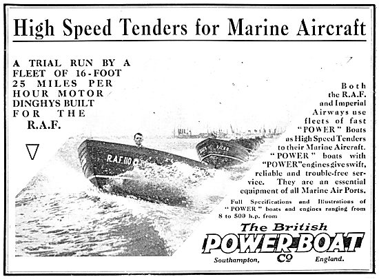 British Power Boat Company High Speed Tenders 1932               