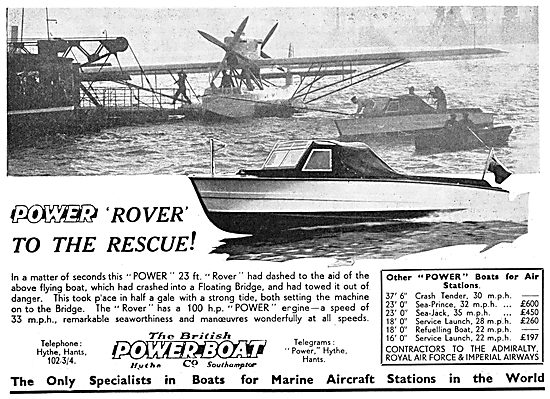 British Power Boat Company Rover Flying Boat Tender 1933         