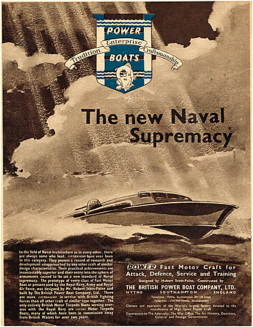 British Power Boat Company. Fast Motor Craft 1939                