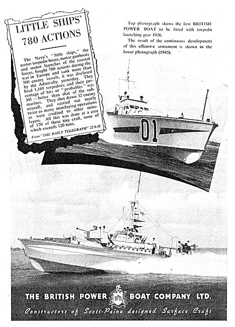 British Power Boat Company - Motor Gunboats                      