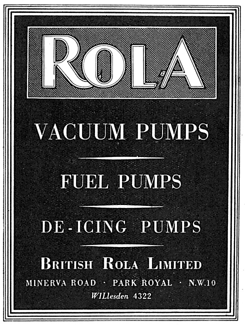 British Rola Vacuum Pumps & De-Icing Pumps                       