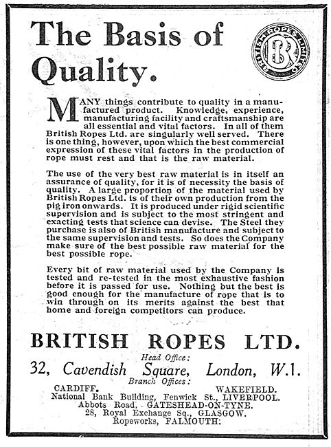British Ropes The Basis Of Quality.                              