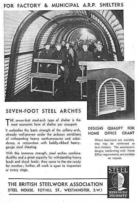 The British Steelwork Association : Factory ARP Shelters         