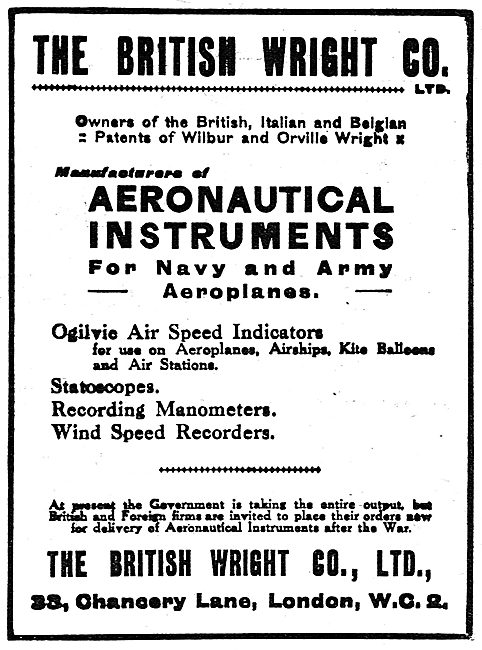 British Wright - Aeronautical Instruments                        
