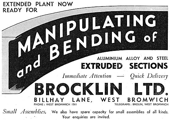 Brocklin Ltd. Billhay Lane. West Bromwich. Extrusions & Assembly 