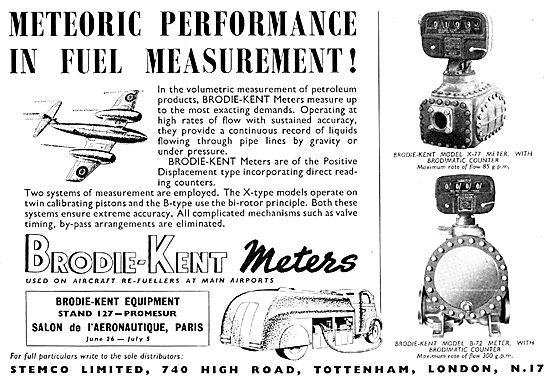 Brodie-Kent Meters For Aircraft Re-Fuellers                      