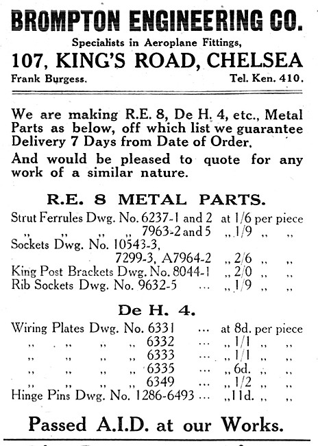 Brompton Engineering - Aeroplane Fittings & AGS                  