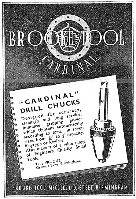 Brooke Tool Cardinal Drill Chucks 1945                           