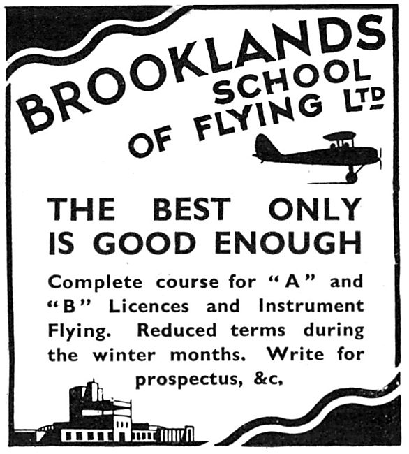Brooklands School Of Flying 1932                                 