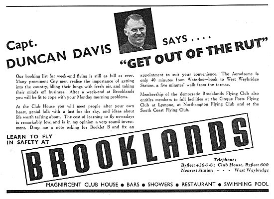 Brooklands Flying Club - Capt Duncan Davis Says..                