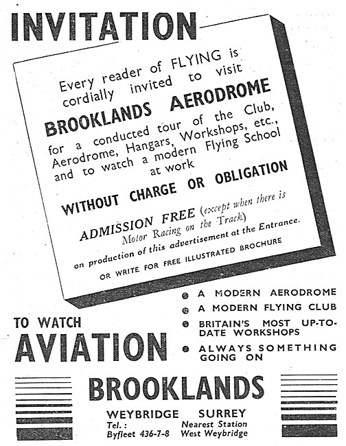 Brooklands  Aerodrome Conducted Tours 1938                       