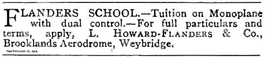 L Howard-Flanders Flying School Brooklands Aerodrome             