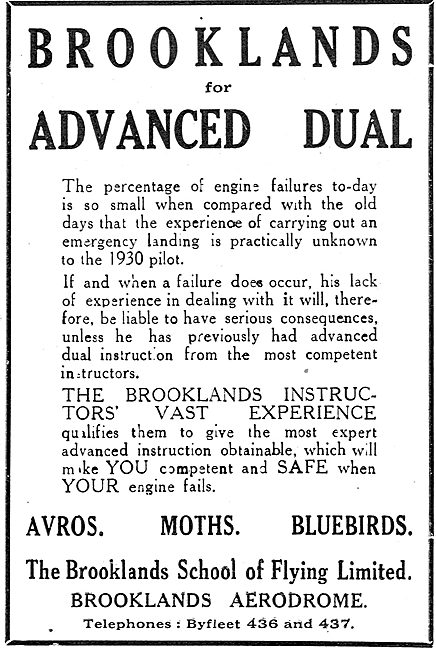 The Brooklands School Of Flying For Advanced Dual Instruction    