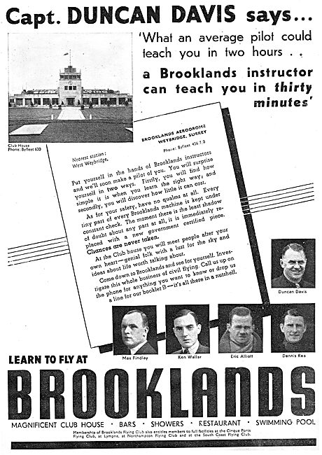 Brooklands Flying Club: Duncan Davis Says....                    