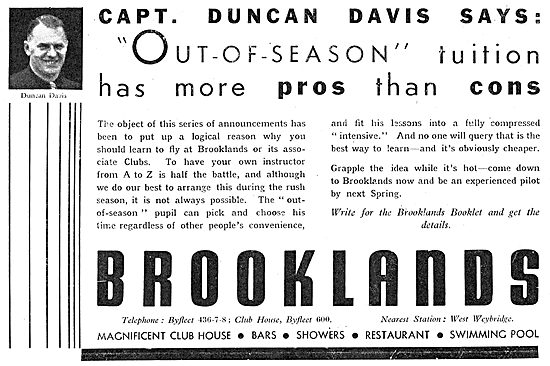 Brooklands Flying Club - Duncan Davis Says                       