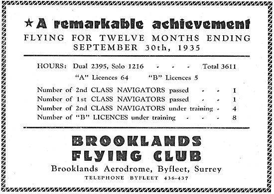 Brooklands Aviation - Brooklands Flying Club Achievements        