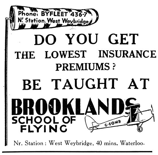 Brooklands School Of Flying 1931                                 